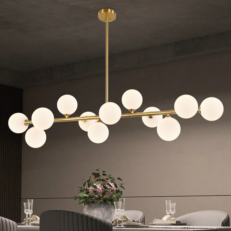 12-Light Dimmable Chandelier Modern Chandelier Linear Chandelier Dining Room Chandelier