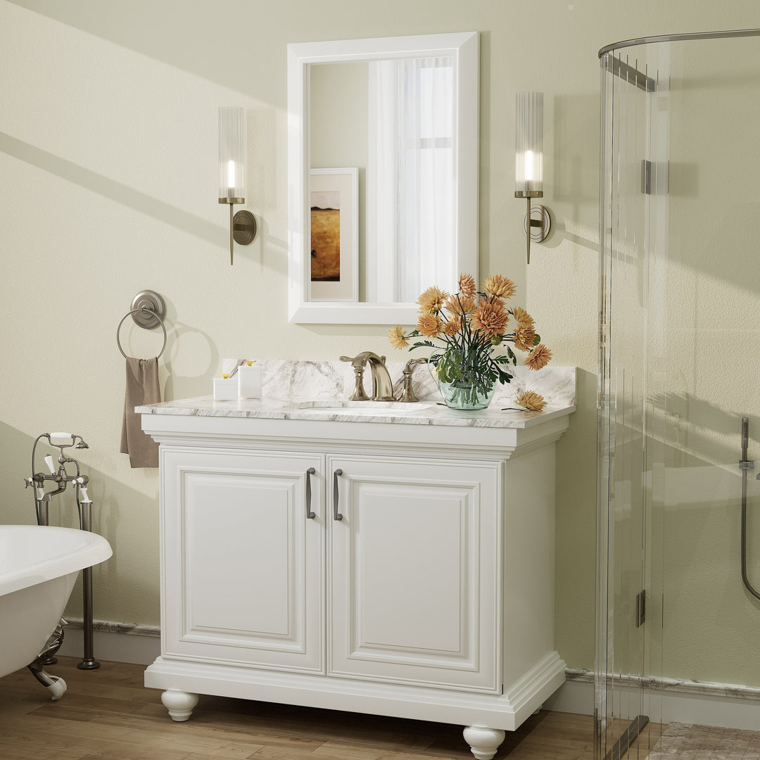 5-Year Warranty Full Size Farmhouse Beveled Metal Rectangle Wall Bathroom Vanity Mirrors