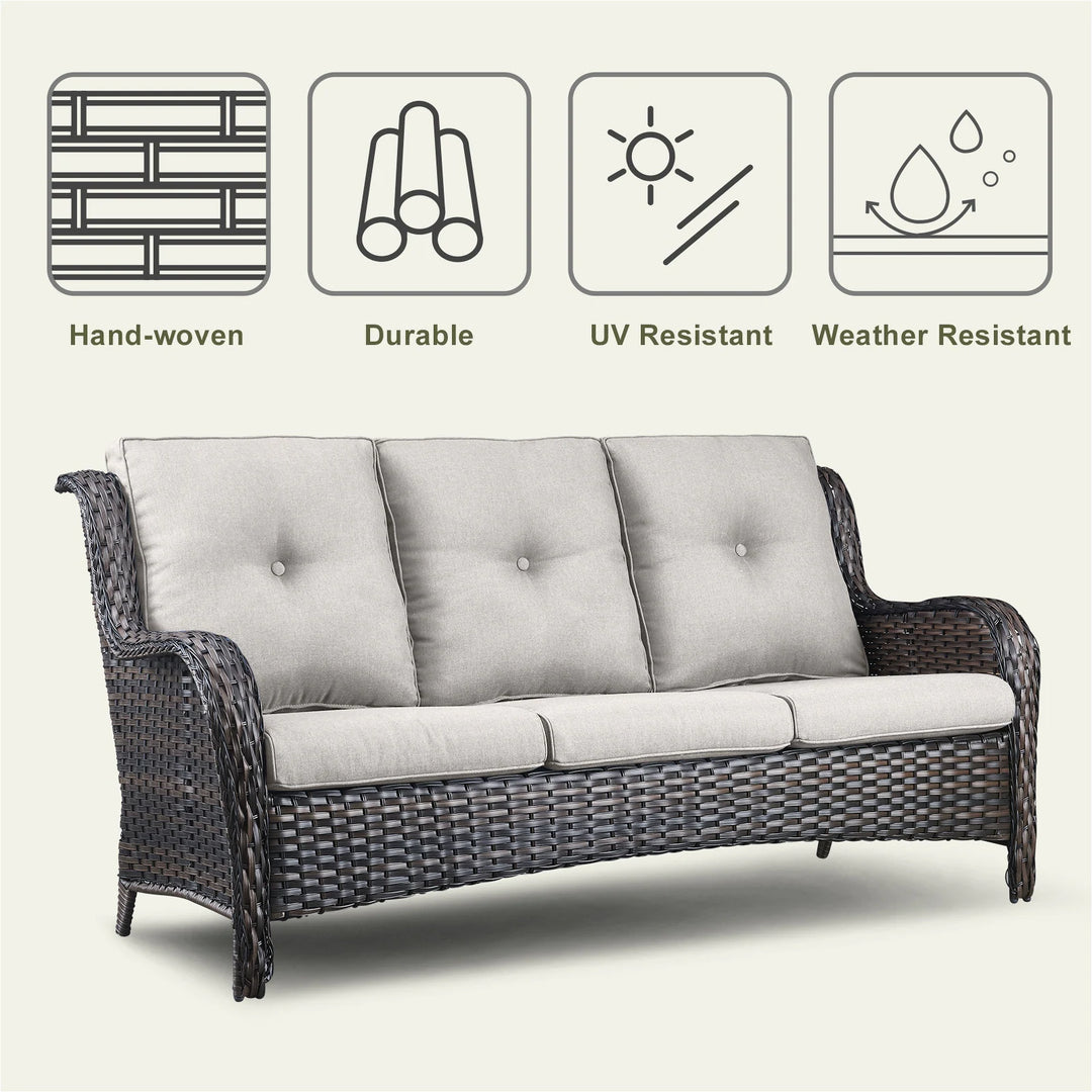 4-Piece Outdoor Sofa Patio Chair with Coffee Table