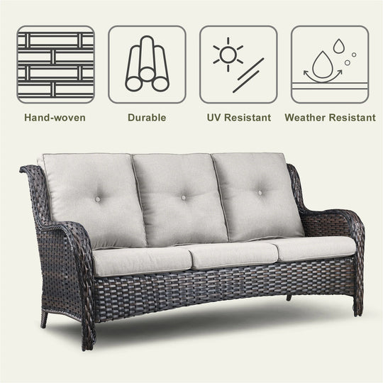 4-Piece Outdoor Sofa Patio Chair with Coffee Table