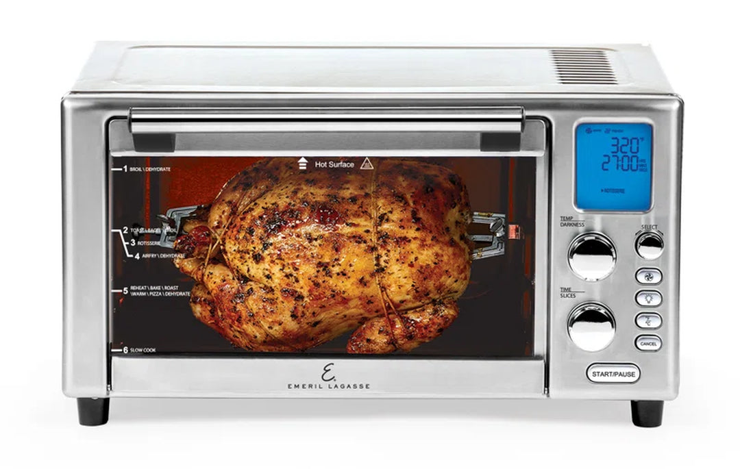 Everyday 360 Stainless Steel Air Fryer, 360° Quick Cook Technology, XL Capacity, 9-In-1, 12 Pre-Set Cooking Functions Including Bake, Rotisserie, Broil, Pizza, Slow Cook, Toaster