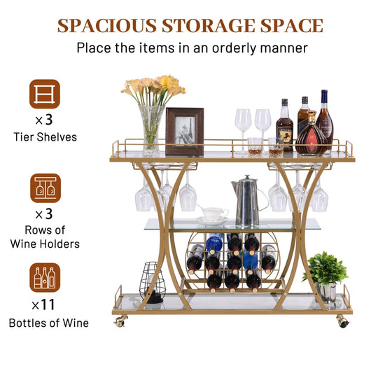 Forbin Metal Bar Cart
