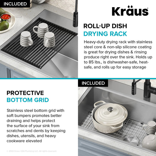 Kore Workstation Drop-In Stainless Steel Kitchen Sink