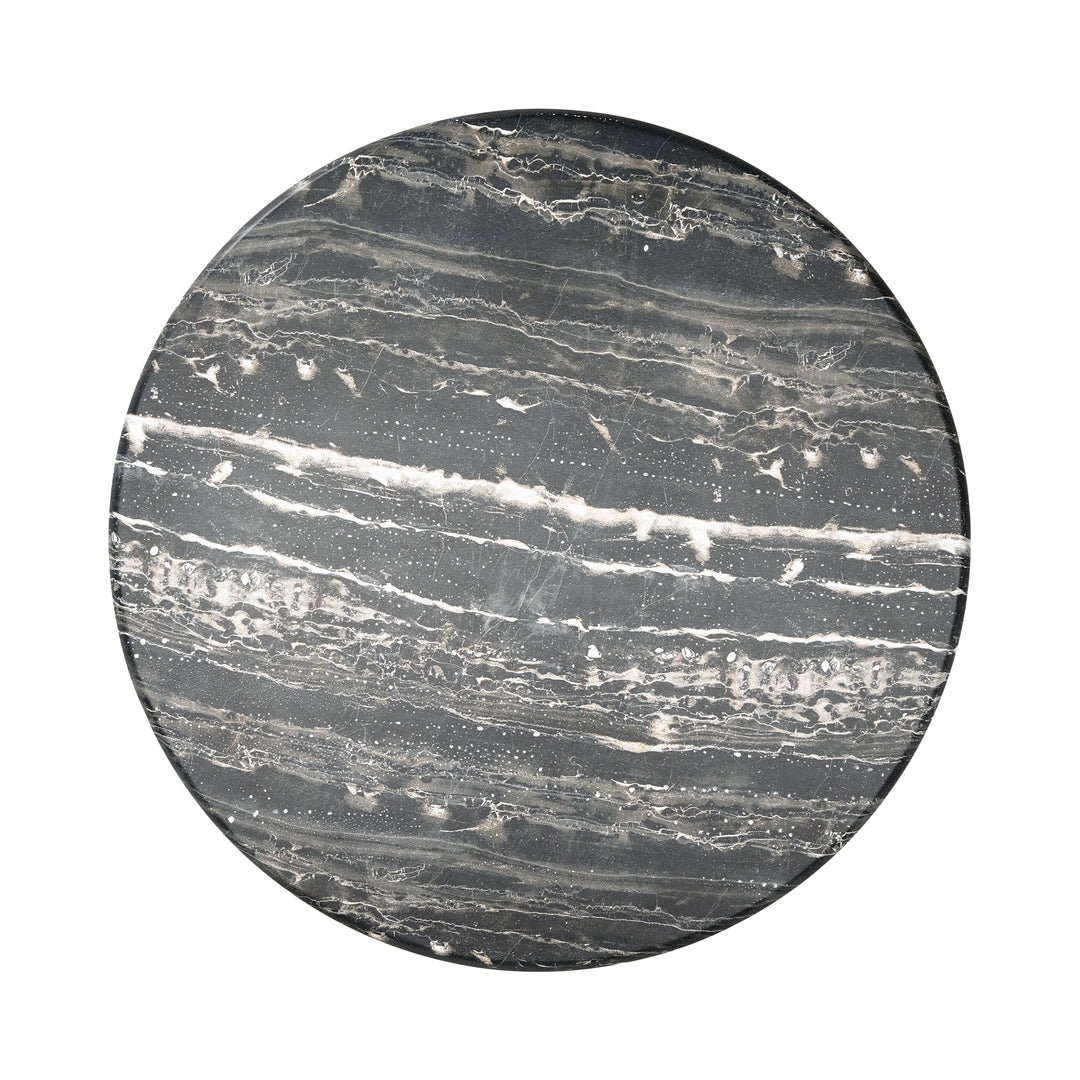 Maddox Single round Coffee Table Stone Marble Effect