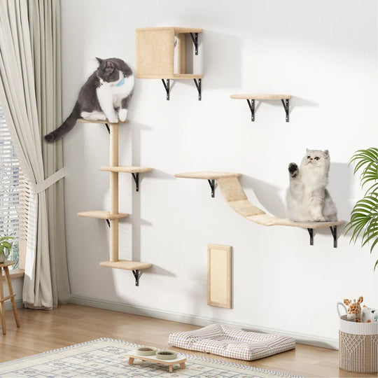 Wall-Mounted Cat Tree Shelves