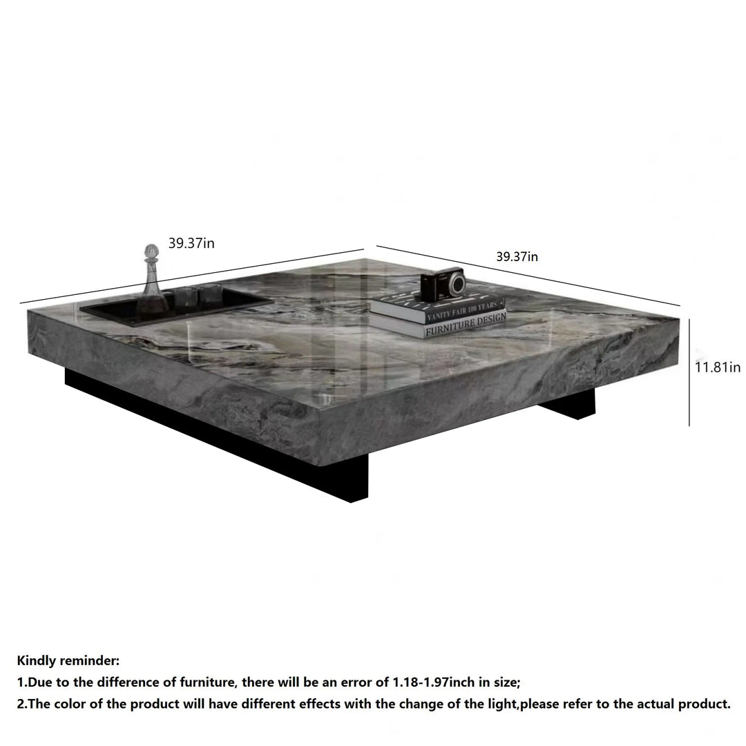 Light Luxury Sintered Stone Square Coffee Table