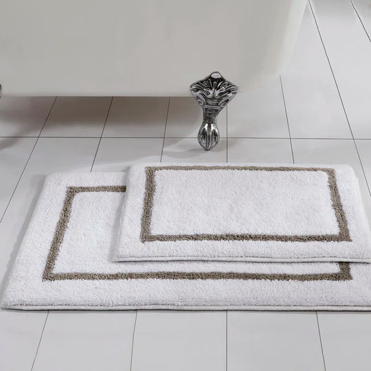2-Pack Reversible Contrast Stripe Bath Mat Set