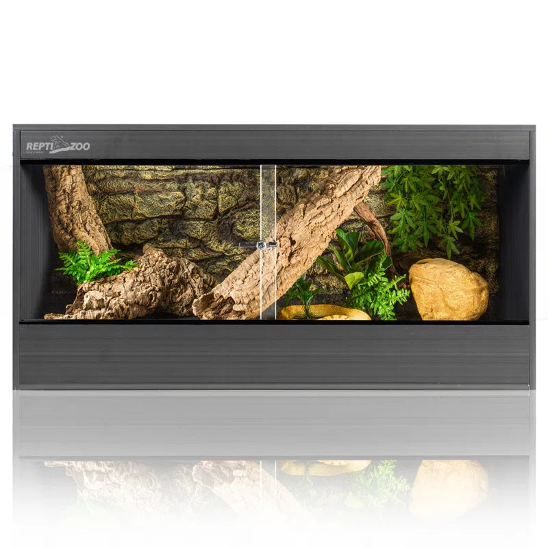 Reptile Terrarium with Sliding Glass Door, 35 X 17 X 18 Inches