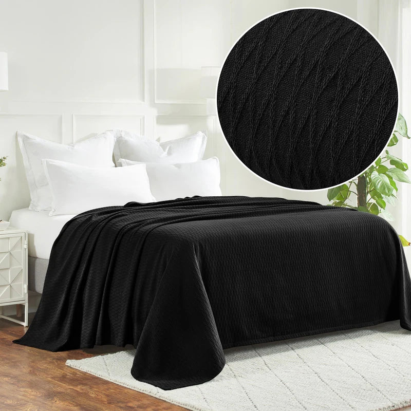 Diamond Weave All-Season Bedding Cotton Blanket