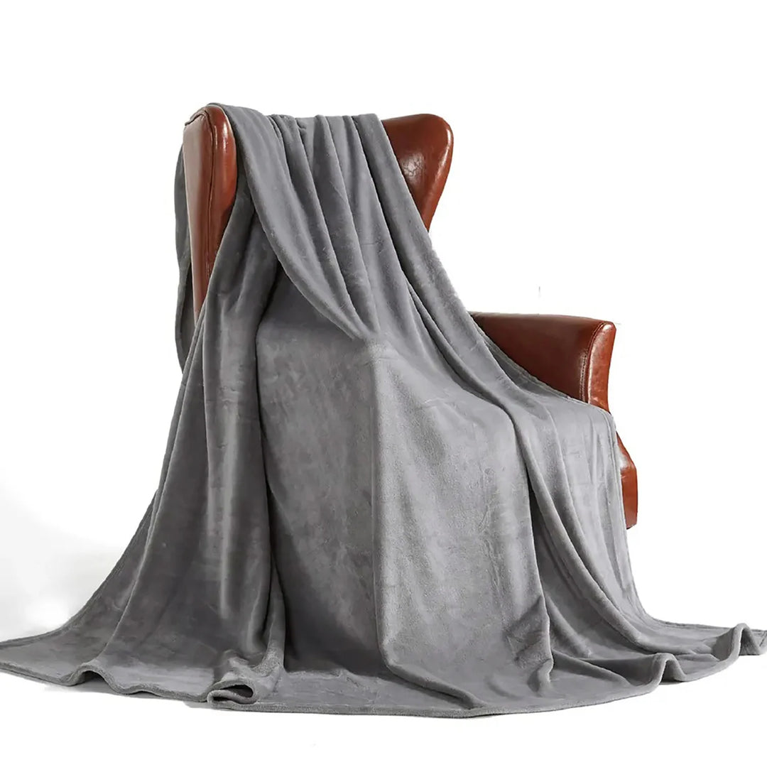 Cozy Microfiber Extra Soft Solid Color Throw Bed Blanket
