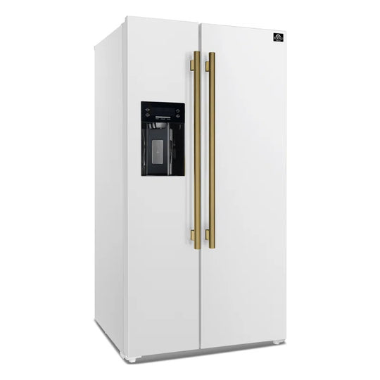 Salerno 36-Inch Side-By-Side 20 Cu.Ft Refrigerator with External Ice & Water Dispenser