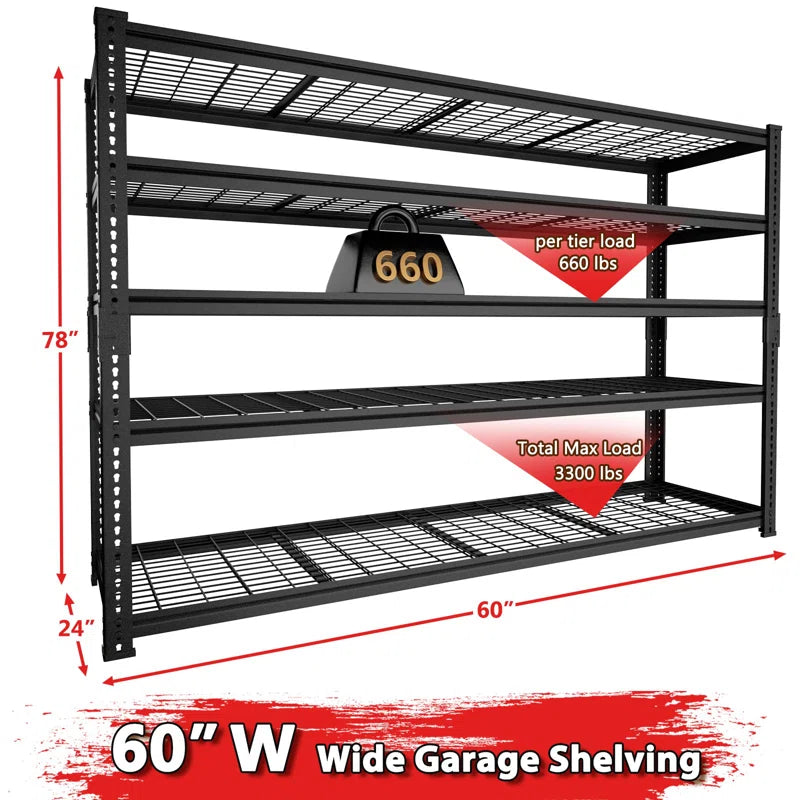 Rikuto Adjustable Heavy Duty Metal Shelving Unit for Garage,Pantry,Storage,Toolsheds, Warehouses