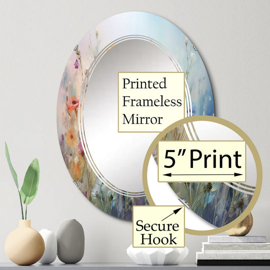Designart "Wildflowers Blossoming Dreams" Floral Modern Wall Mirror