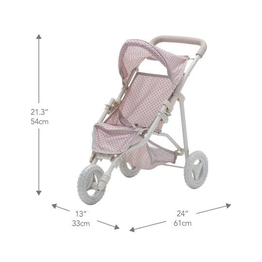 Olivia'S Little World Doll Jogging-Style Stroller, Pink/Cream/Gray