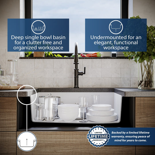 Undermount Quartz Single-Bowl Kitchen Sink