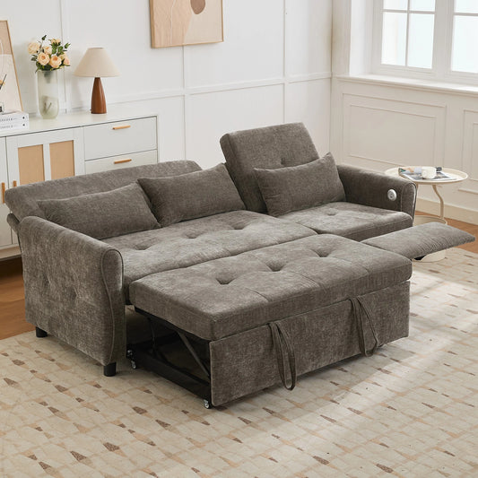 2-In-1 Sofa with Pull-Out Sleeper & Reversible Recliner by