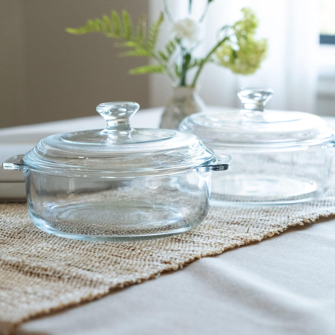 Baker'S Basics 2-Piece Glass Casserole Baking Dish Set with Glass Covers