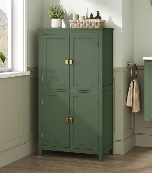Arhavi 42.1" H Floor Storage Cabinet, Storage Unit, Freestanding Cabinet with 4 Doors