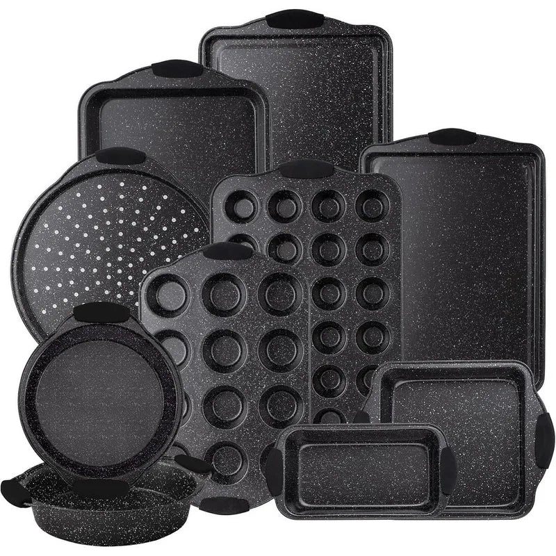 Nonstick Stackable Bakeware Set - Heavy Duty, Durable, Easy Release Baking Set, 10 Pcs