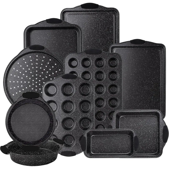 Nonstick Stackable Bakeware Set - Heavy Duty, Durable, Easy Release Baking Set, 10 Pcs