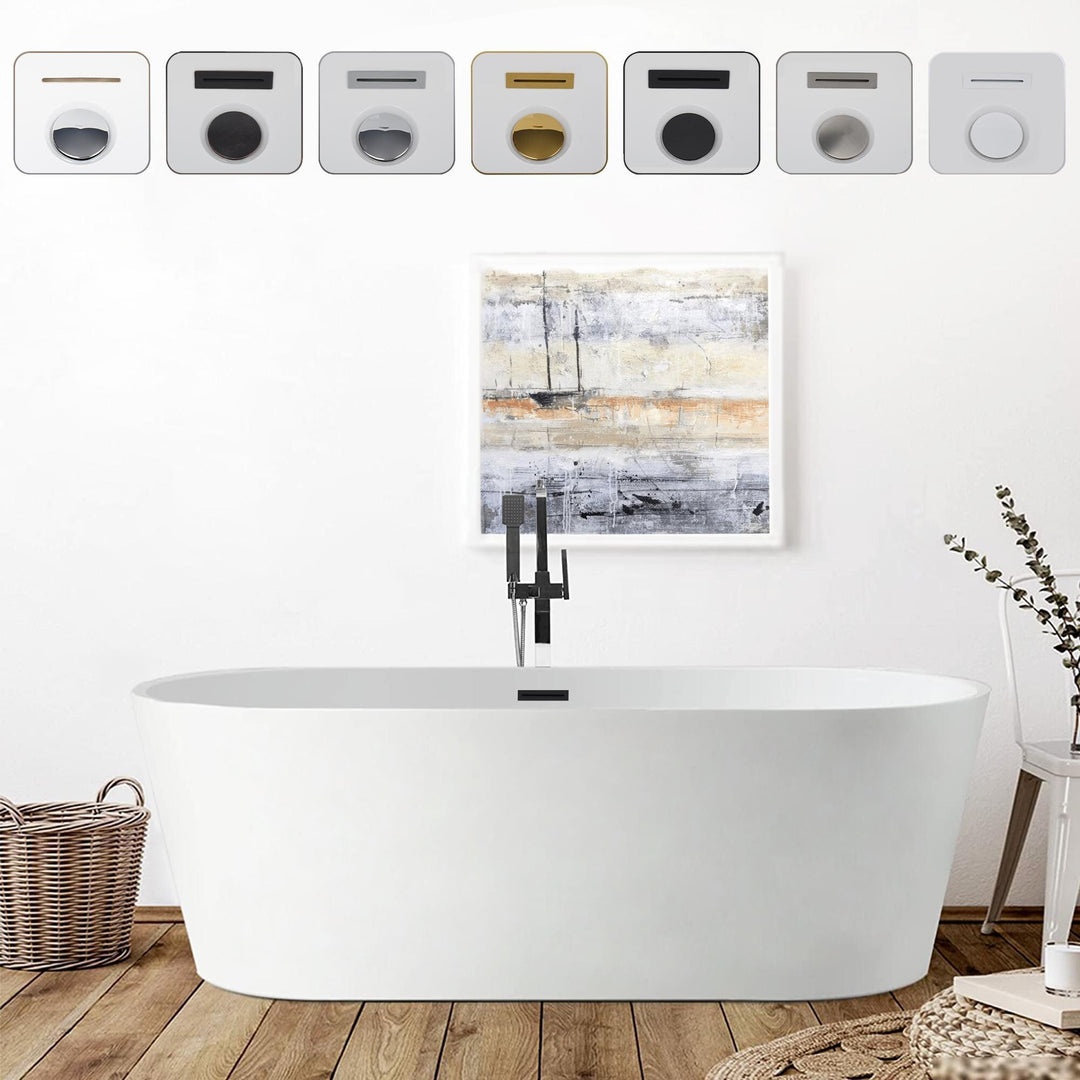 54" Acrylic Freestanding Soaking Bathtub