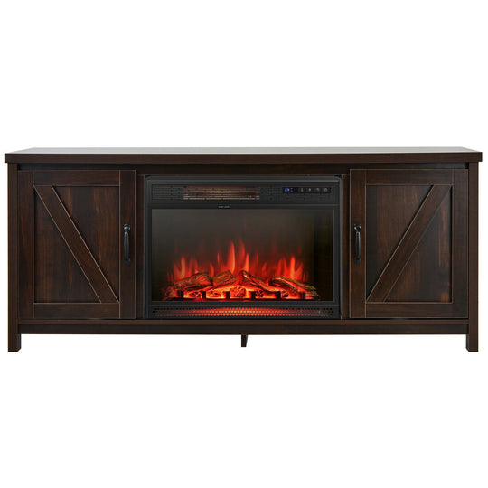59'' Fireplace TV Stand W/ 25'' 1350W Electric Fireplace Heater