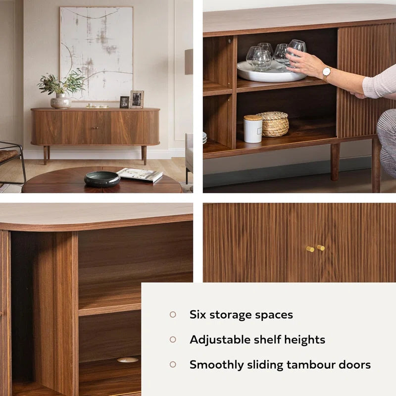 Sideboard Cabinet with Doors and Shelves - Cabinet for Living Room, Bedroom, Entryway and Office Credenza. Kitchen Buffet, Modern Media Console Table with Storage
