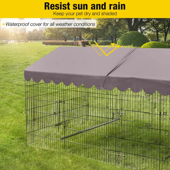 Chicken Coop 88" Metal Chicken Run with Waterproof Cover Chicken House