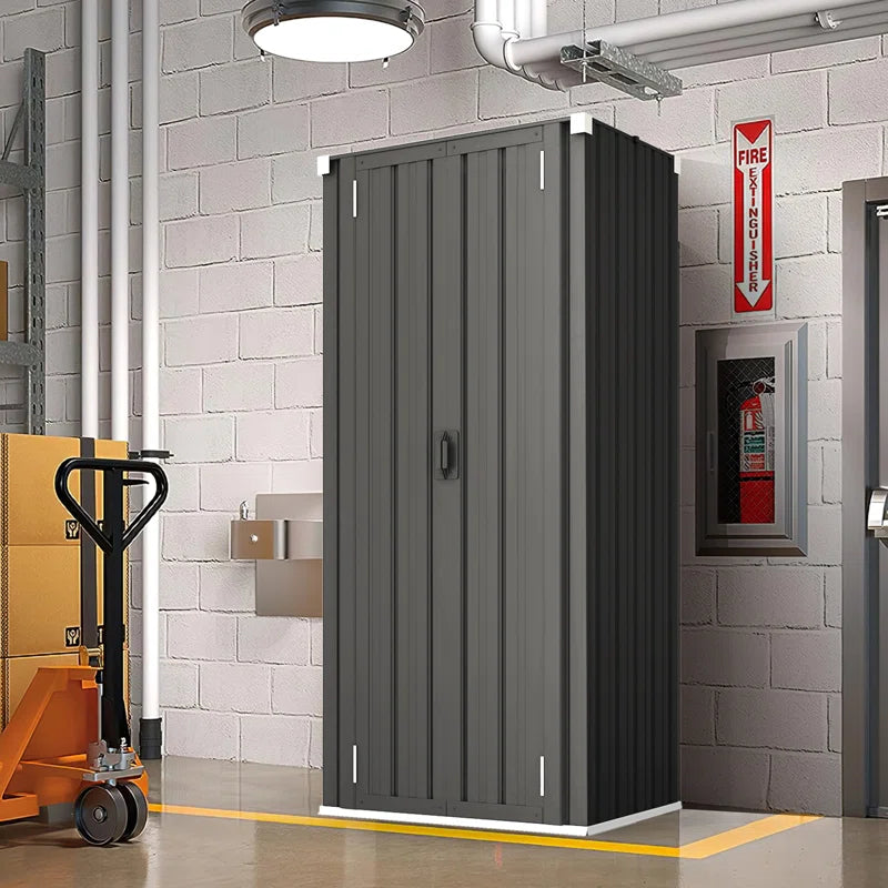 Stetsonville Outdoor Storage Cabinet with Shelves Weatherproof Garden Shed