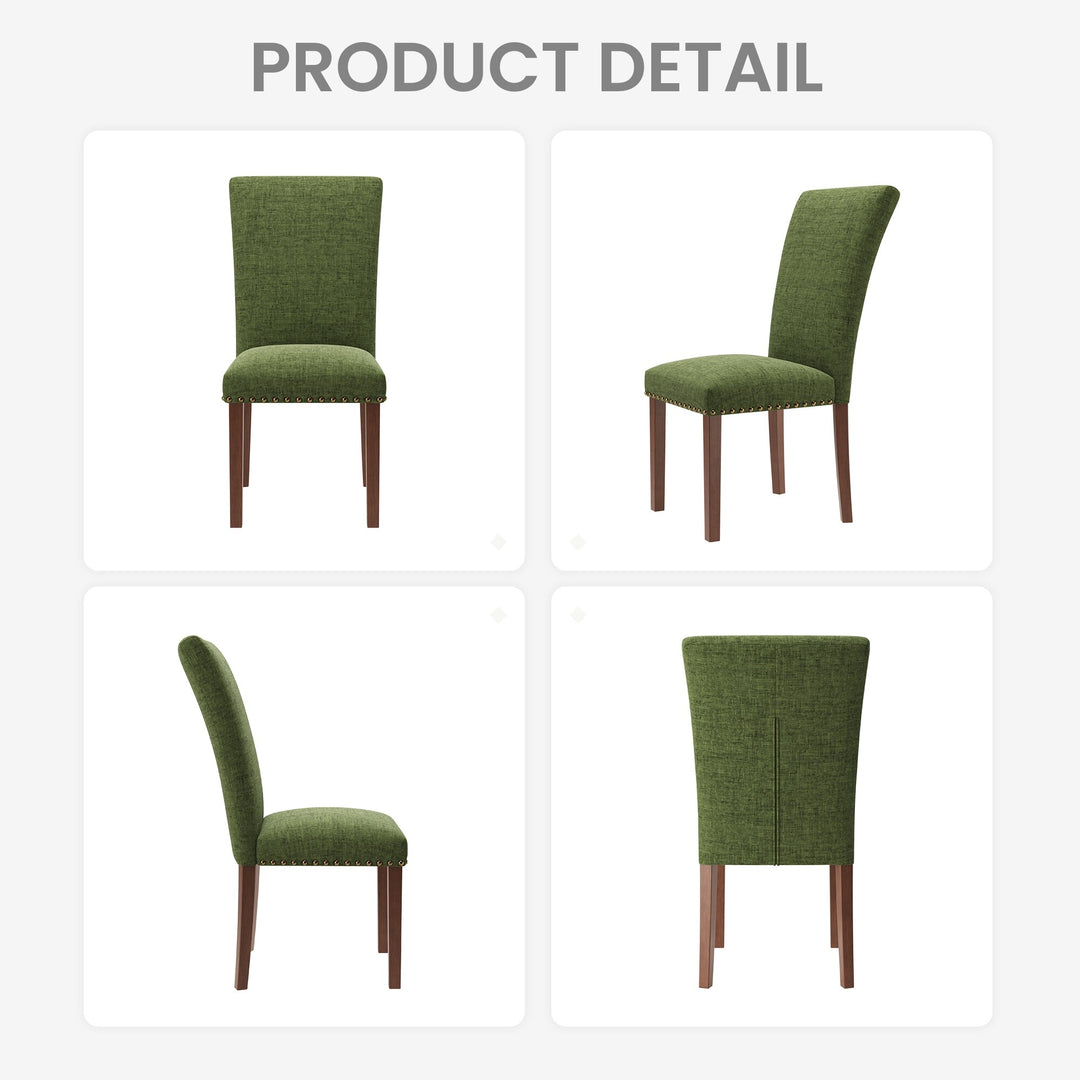 RENEWLINE Dining Chairs, Fabric with Nailhead Trim and Wood Legs