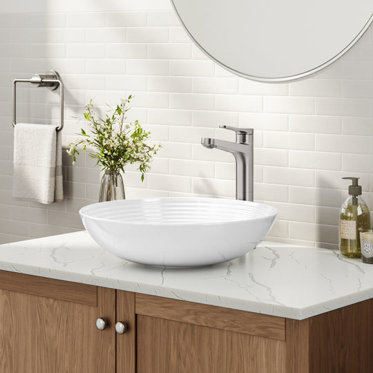 Indy Single Handle Vessel Bathroom Faucet with Pop up Drain