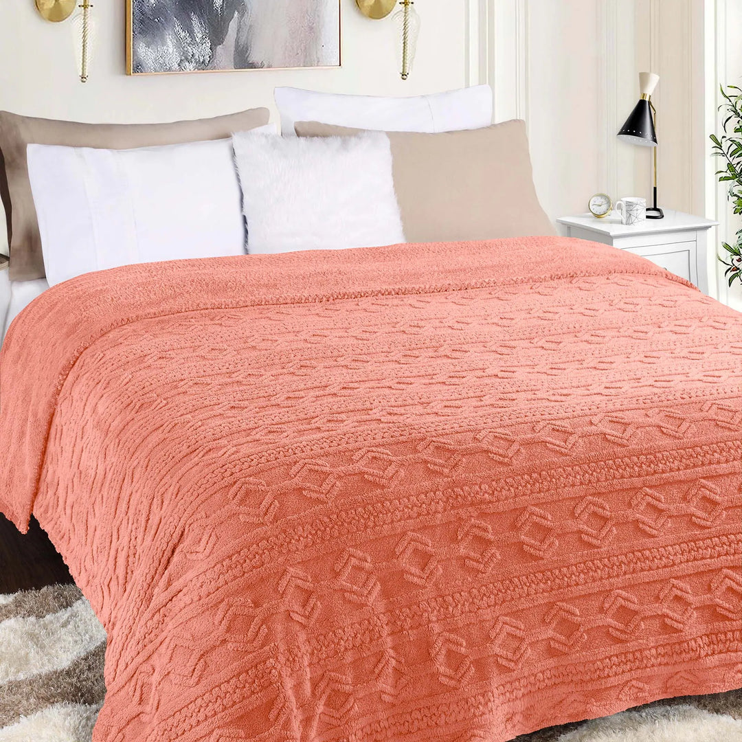 Arctic Boho Jacquard Plush Fluffy Fleece Blanket