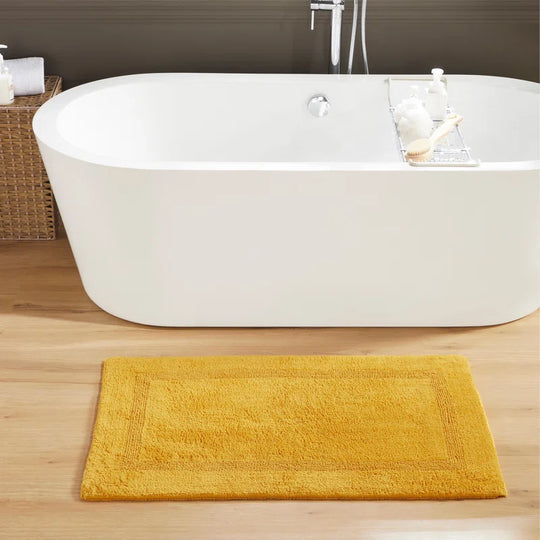 Rozanne Premium 100% Cotton Tufted Reversible Bath Rug – Super Absorbent, Machine Washable Soft & Plush Luxurious Oeko-Tex Certified Bathroom Rug