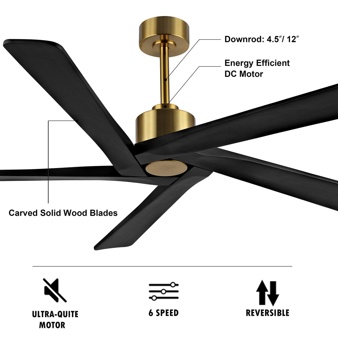 54 Inch DC Motor Indoor Ceiling Fan without Lights