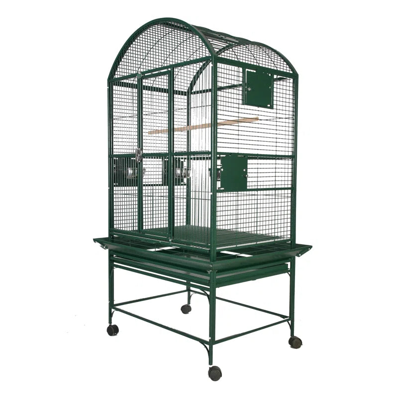 Cleveland 63'' Iron Dome Top Floor Bird Cage with Wheels