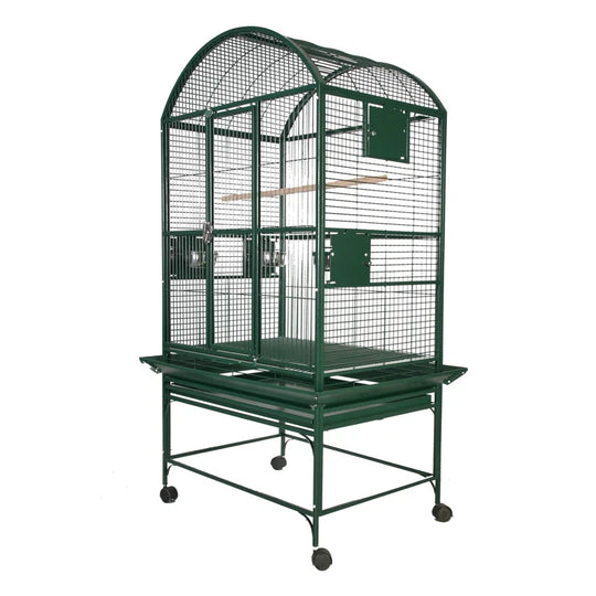 Cleveland 63'' Iron Dome Top Floor Bird Cage with Wheels