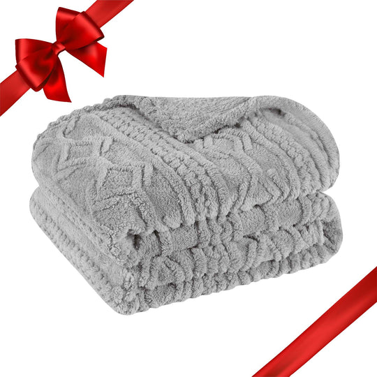 Arctic Boho Jacquard Plush Fluffy Fleece Blanket