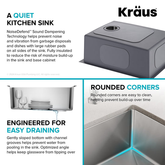 Fairlane Undermount 18 Gauge Stainless Steel Kitchen Sink