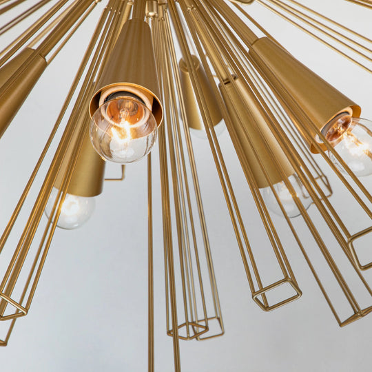 10-Light 34" W Contemporary Geometric Dandelion Sputnik Sphere Chandelier