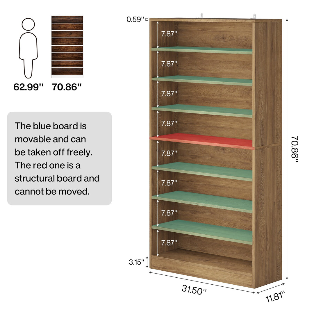 9 Tiers Shoe Cabinet, 40-45 Pairs Heavy Duty Wood Freestanding Shoe Storage Cabinet