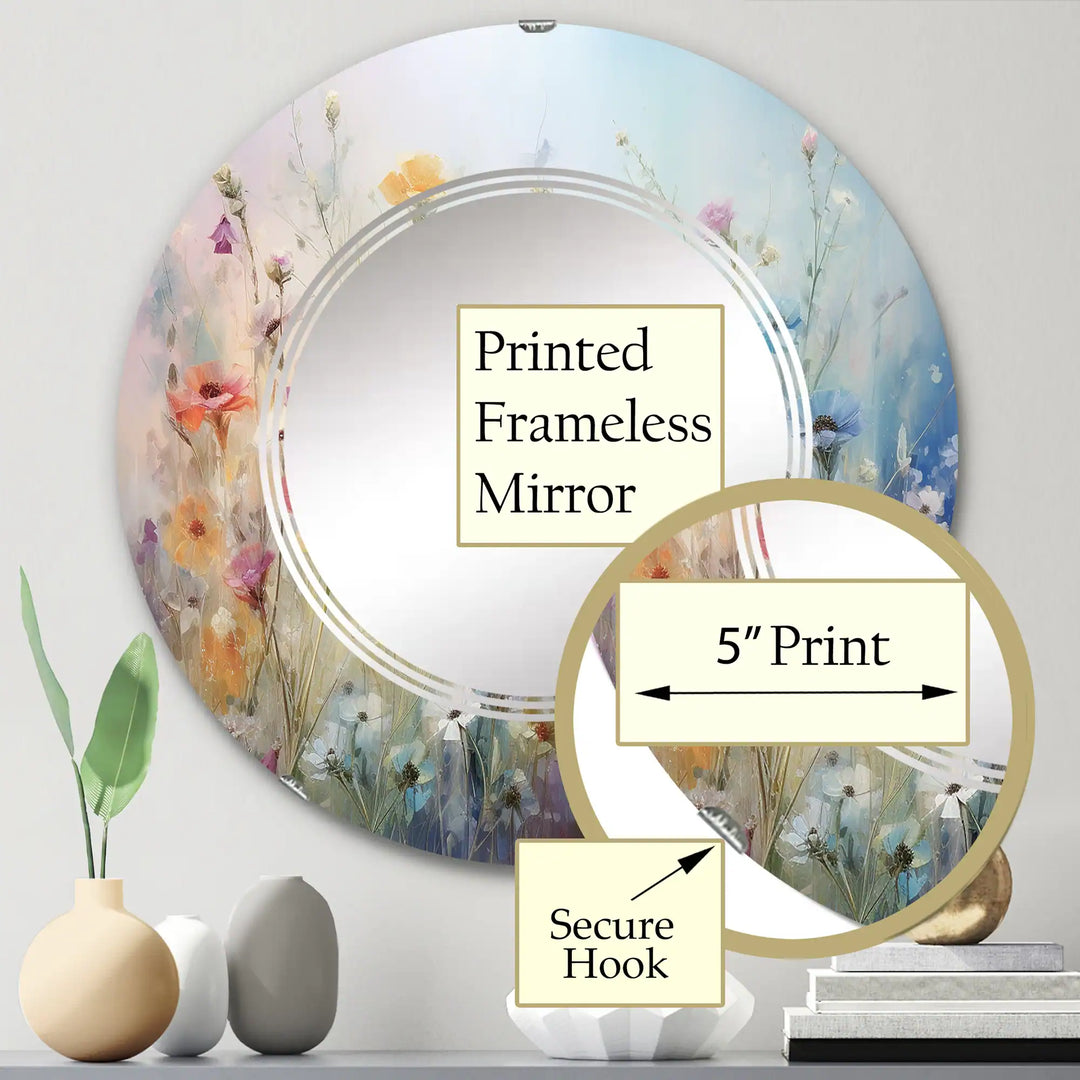 Designart "Wildflowers Blossoming Dreams" Floral Modern Wall Mirror