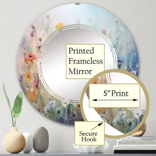 Designart "Wildflowers Blossoming Dreams" Floral Modern Wall Mirror