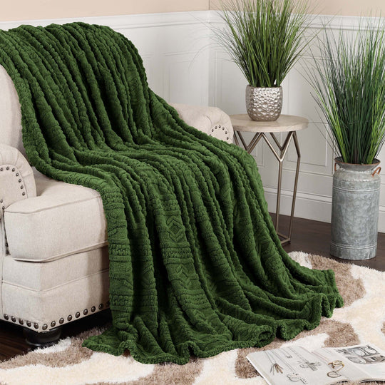 Arctic Boho Jacquard Plush Fluffy Fleece Blanket