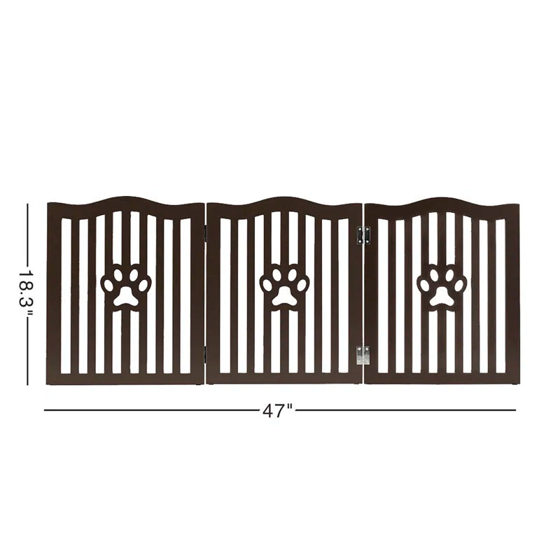 Trimate, Pet Gate, Wooden Free Standing Dog Gate for Small Dogs and Cats. Great Folding Fence for Doorways, Halls, Stairs. White
