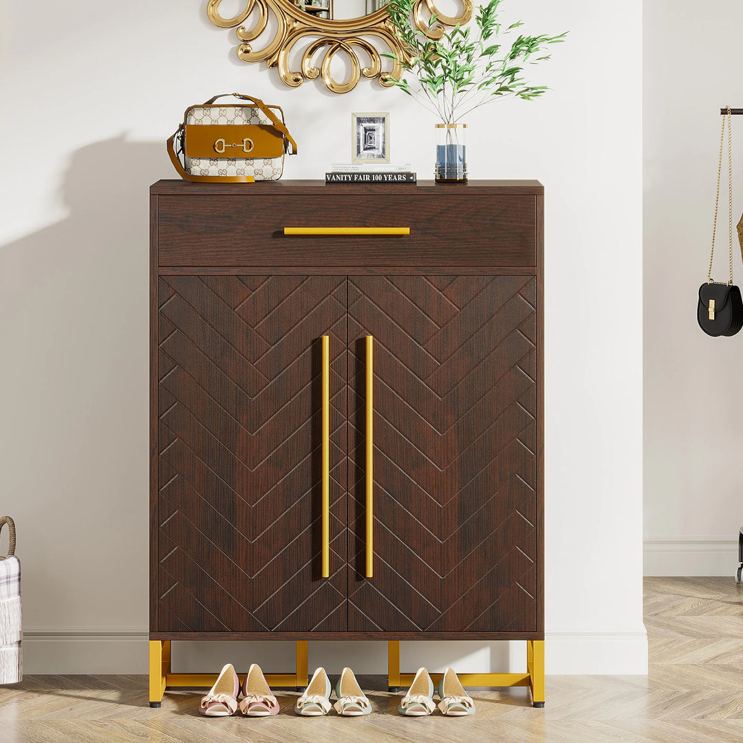 20-Pair Shoe Storage Cabinet with Drawer for Entryway - 31.5"L X 15.75"W X 39.37"H
