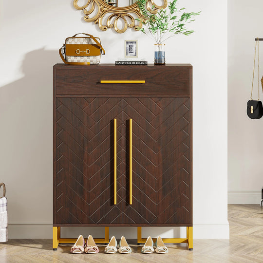 20-Pair Shoe Storage Cabinet with Drawer for Entryway - 31.5"L X 15.75"W X 39.37"H