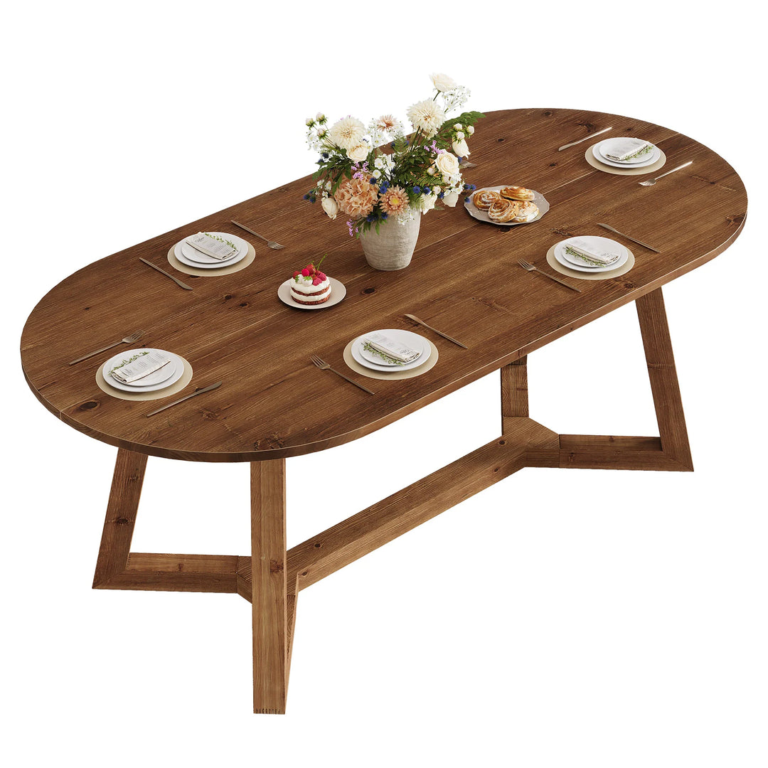 Solid Wood Dining Table, Kitchen Table, Living Room Office Accent Dining Table Gathering Table
