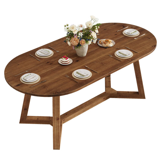 Solid Wood Dining Table, Kitchen Table, Living Room Office Accent Dining Table Gathering Table