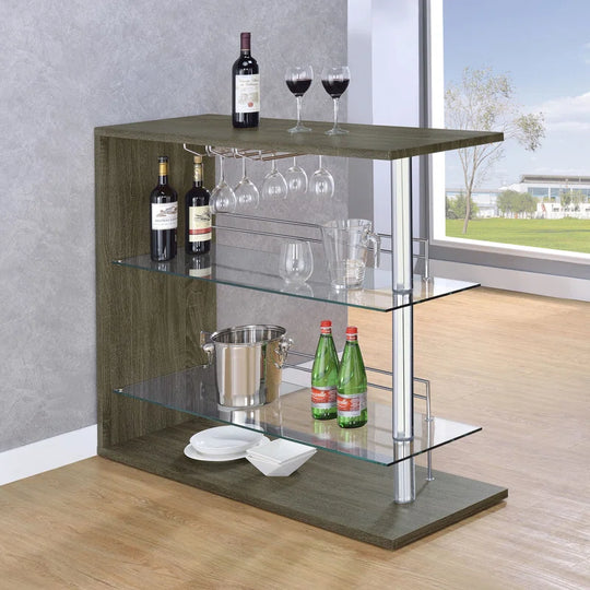 Kwesi Rectangular 2-Shelf Bar Unit - Only Bar Included