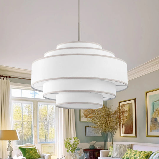 Getledel 30 In. 7-Light Dimmable Tiered Drum Chandelier